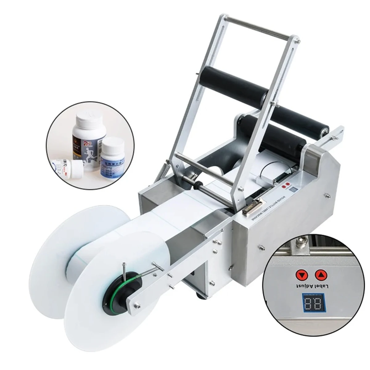 Semi automatic round bottle labeller
